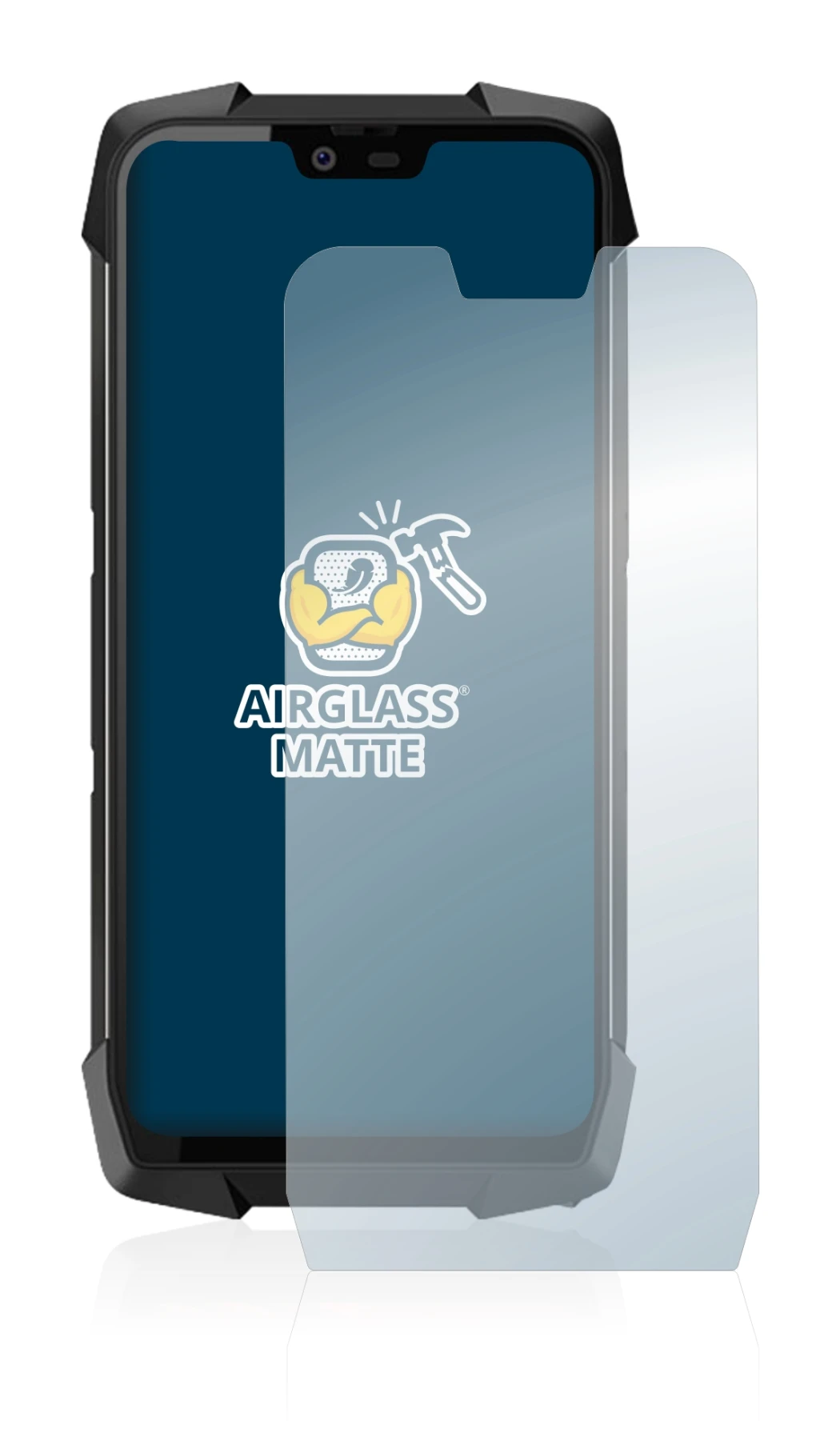 Image of the device Blackview BV9700 Pro with a wide variety of screen protectors.