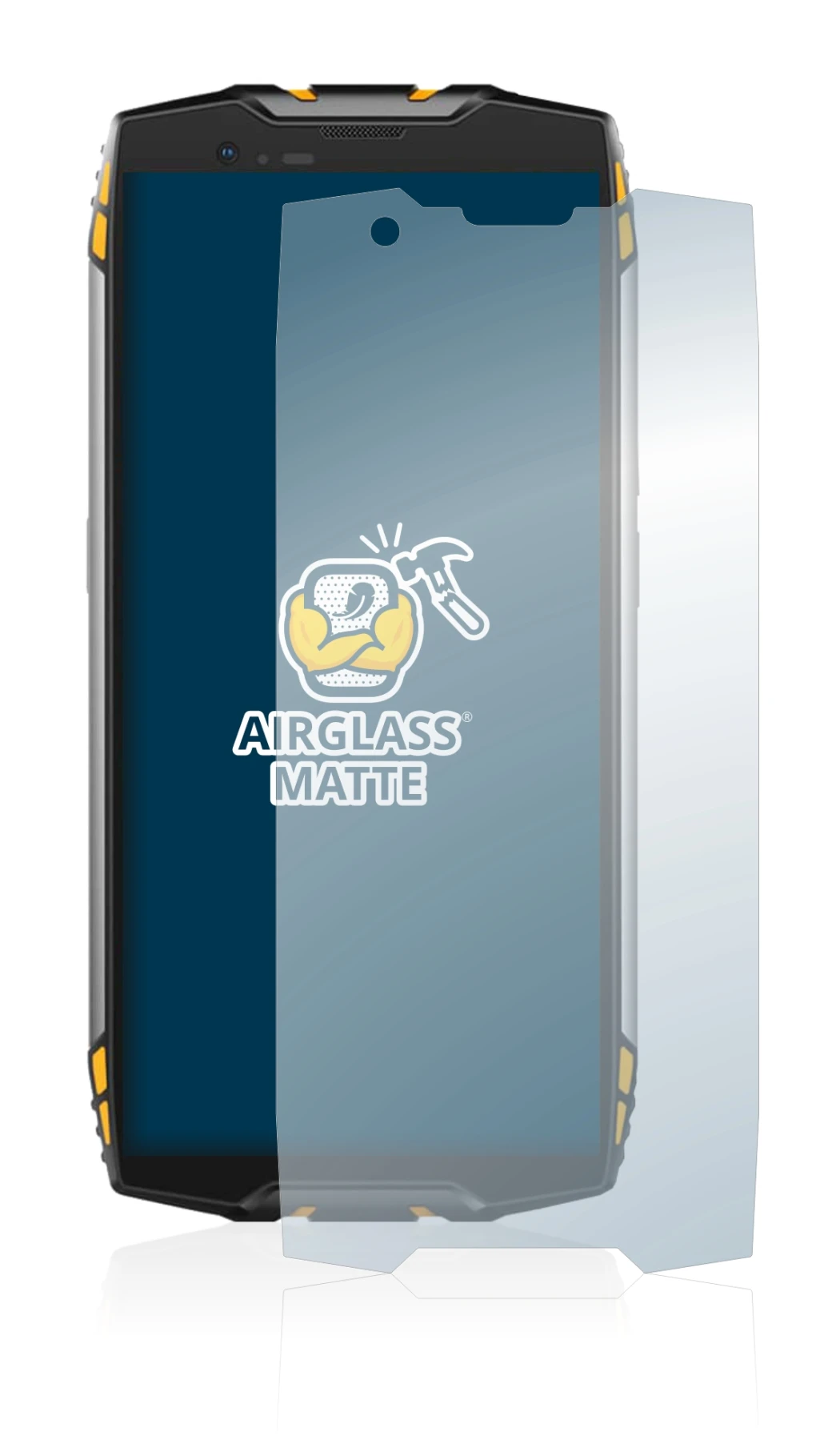 Image of the device Blackview BV6800 Pro with a wide variety of screen protectors.