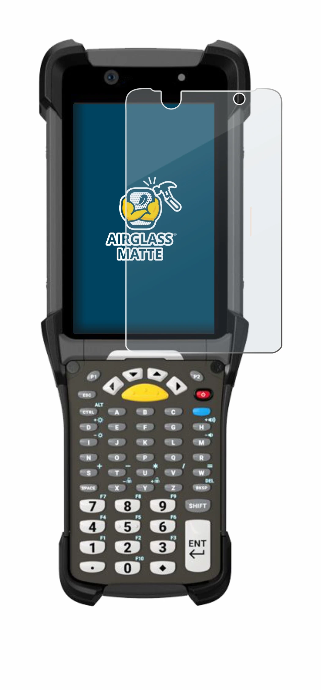 Image of the device Zebra MC9300 with a wide variety of screen protectors.