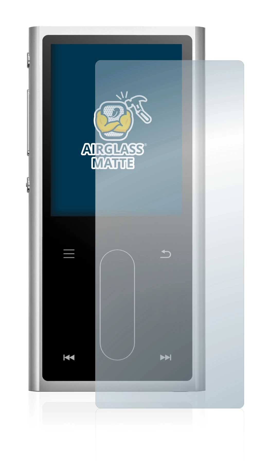 Image of the device FiiO M3K with a wide variety of screen protectors.
