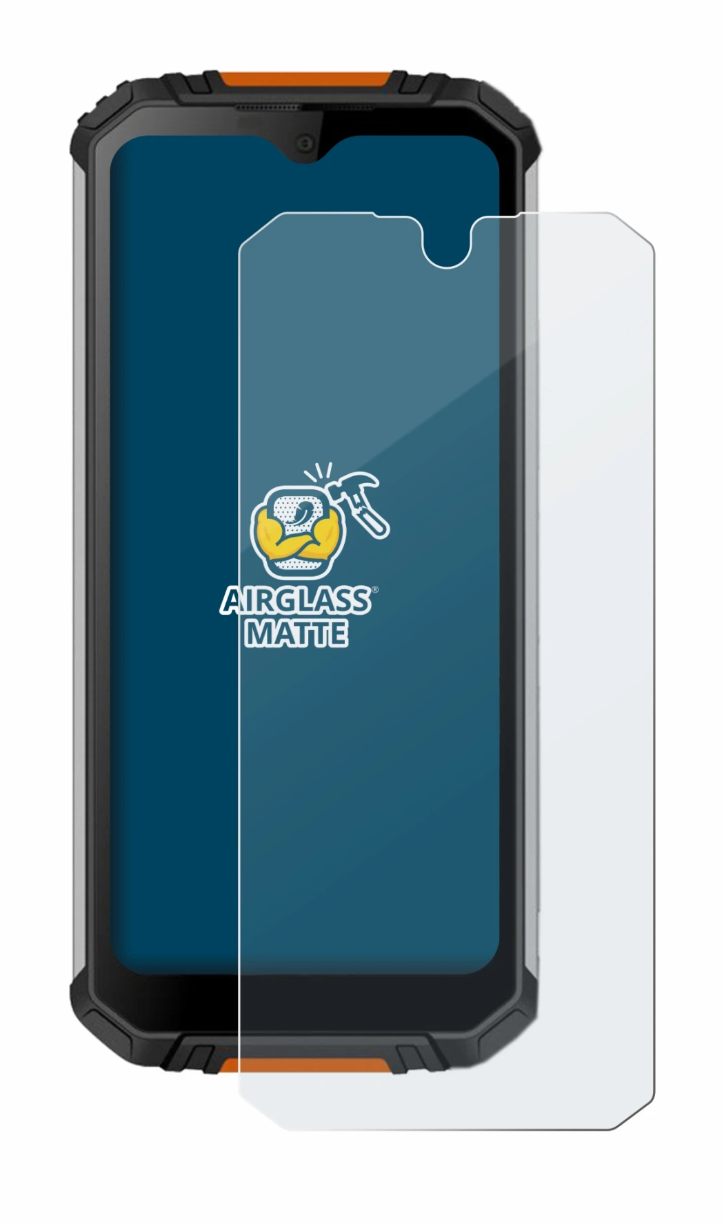 Image of the device Oukitel WP6 with a wide variety of screen protectors.