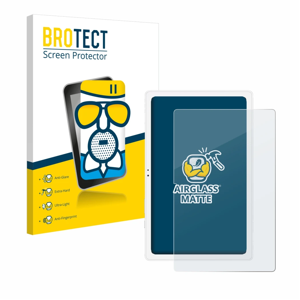 Front side of a product packaging with the brand logo BROTECT. Next to it is the device Samsung Galaxy Tab A7 10.4 WiFi 2020 s