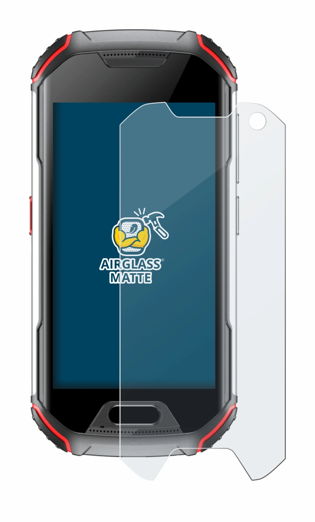 Image of the device Unihertz Atom L with a wide variety of screen protectors.