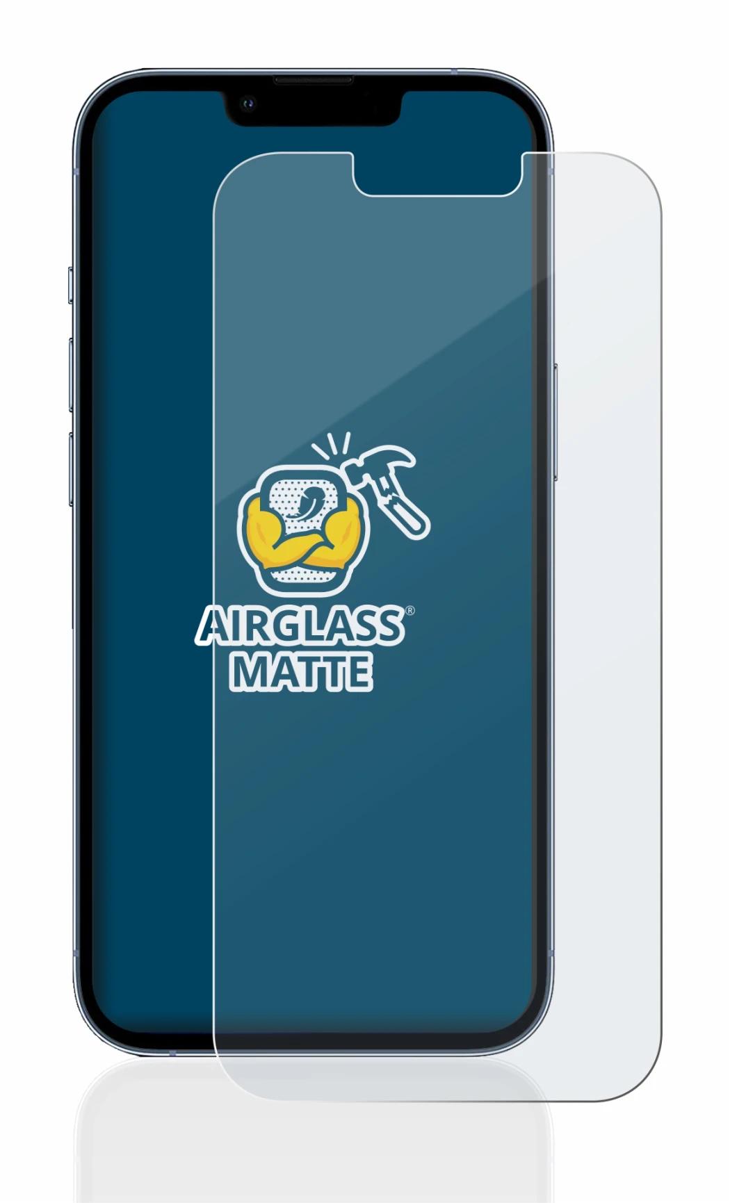 Image of the device Apple iPhone 13 Pro with a wide variety of screen protectors.