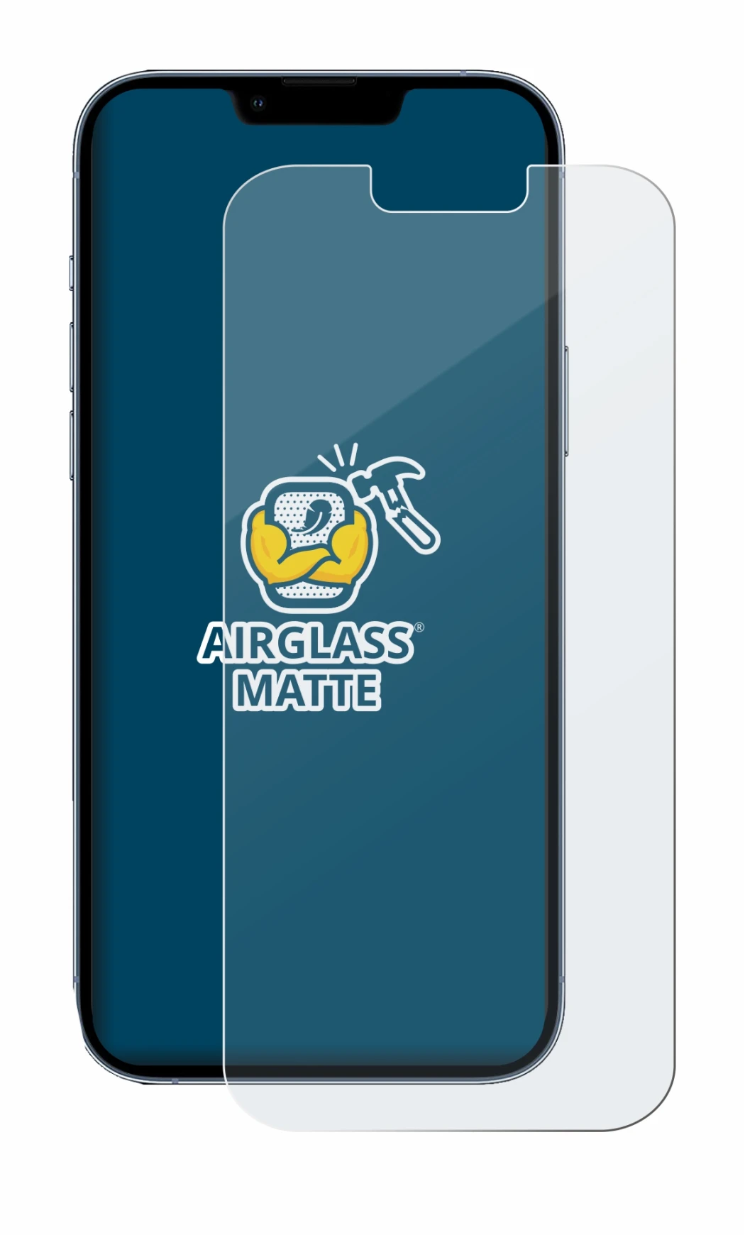 Image of the device Apple iPhone 13 Pro Max with a wide variety of screen protectors.