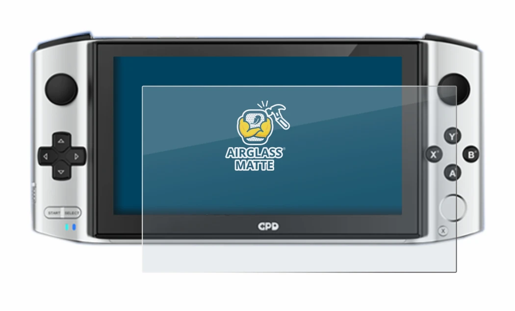 Image of the device GPD Win 3 with a wide variety of screen protectors.