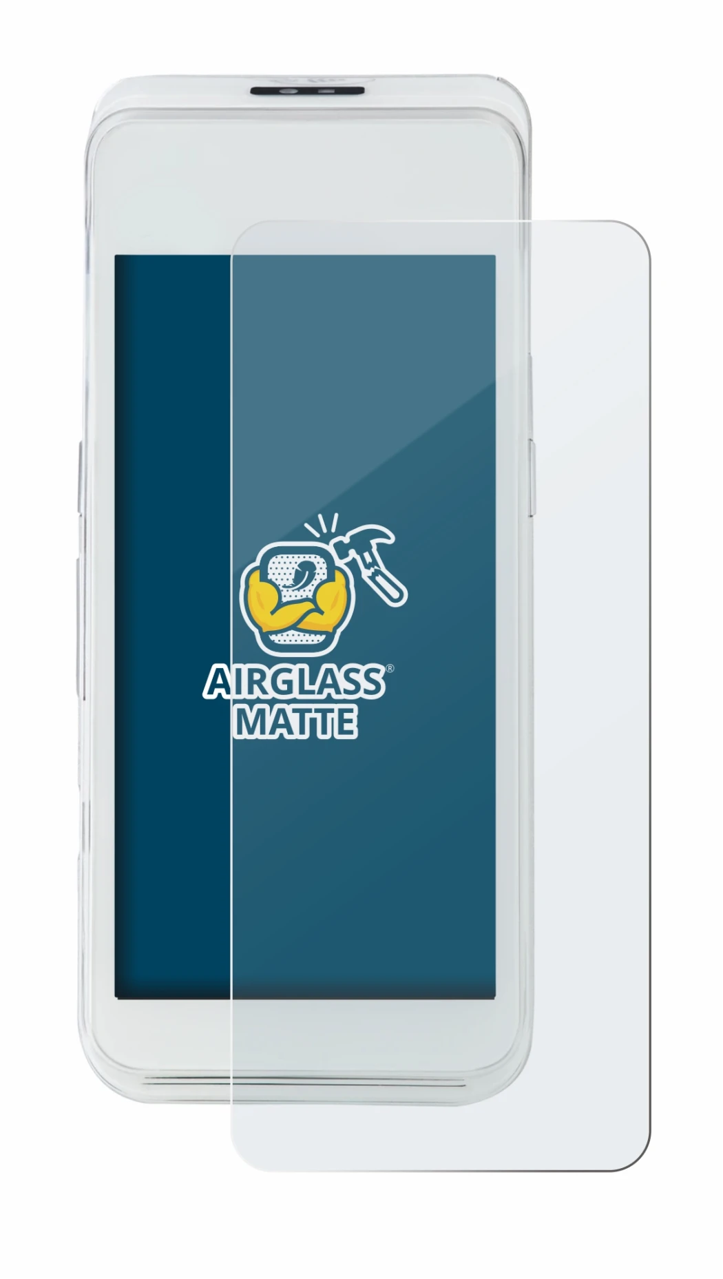 Image of the device Pax A920 Pro with a wide variety of screen protectors.