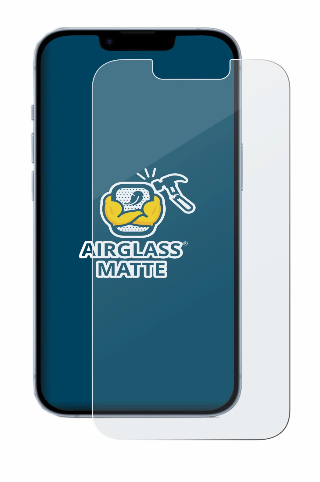 Image of the device Apple iPhone 14 with a wide variety of screen protectors.