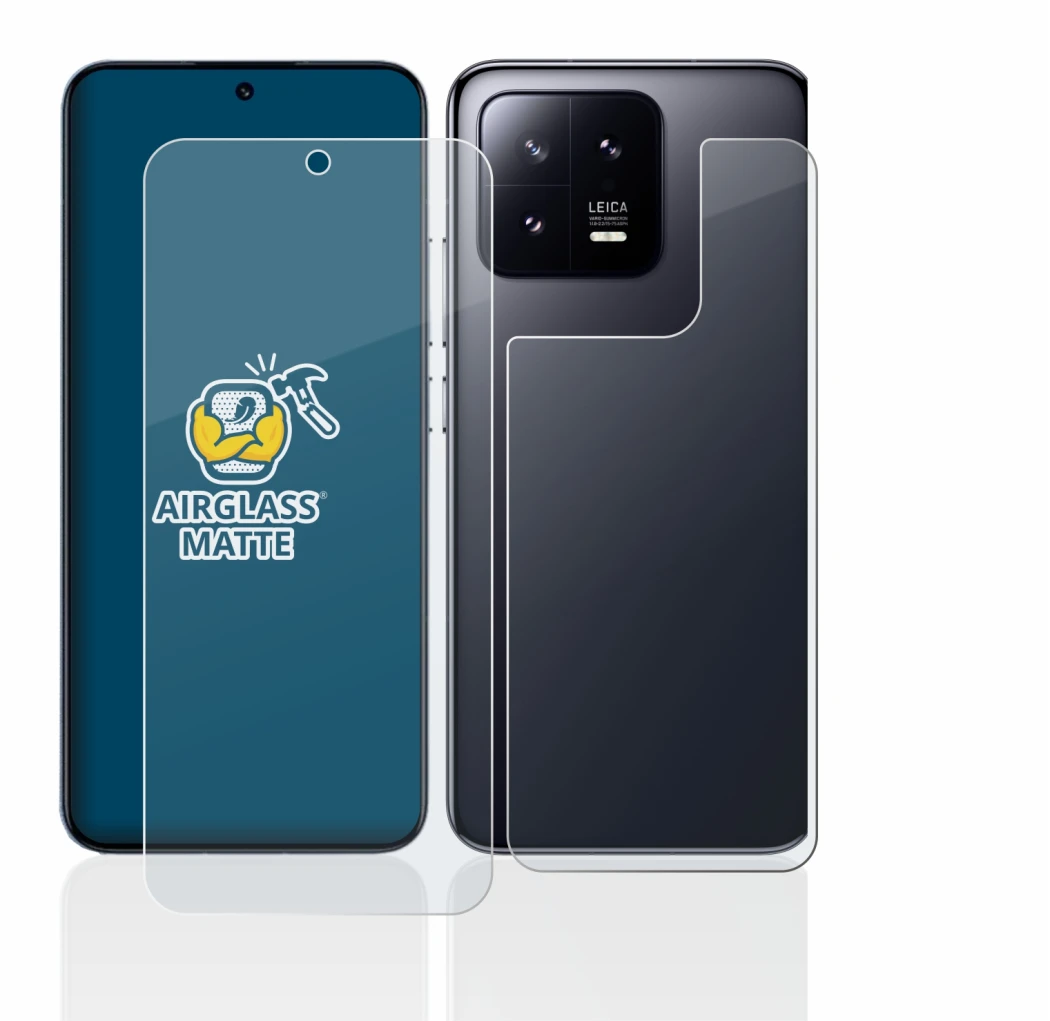 Image of the device Xiaomi 13 (Front+Back) with a wide variety of screen protectors.