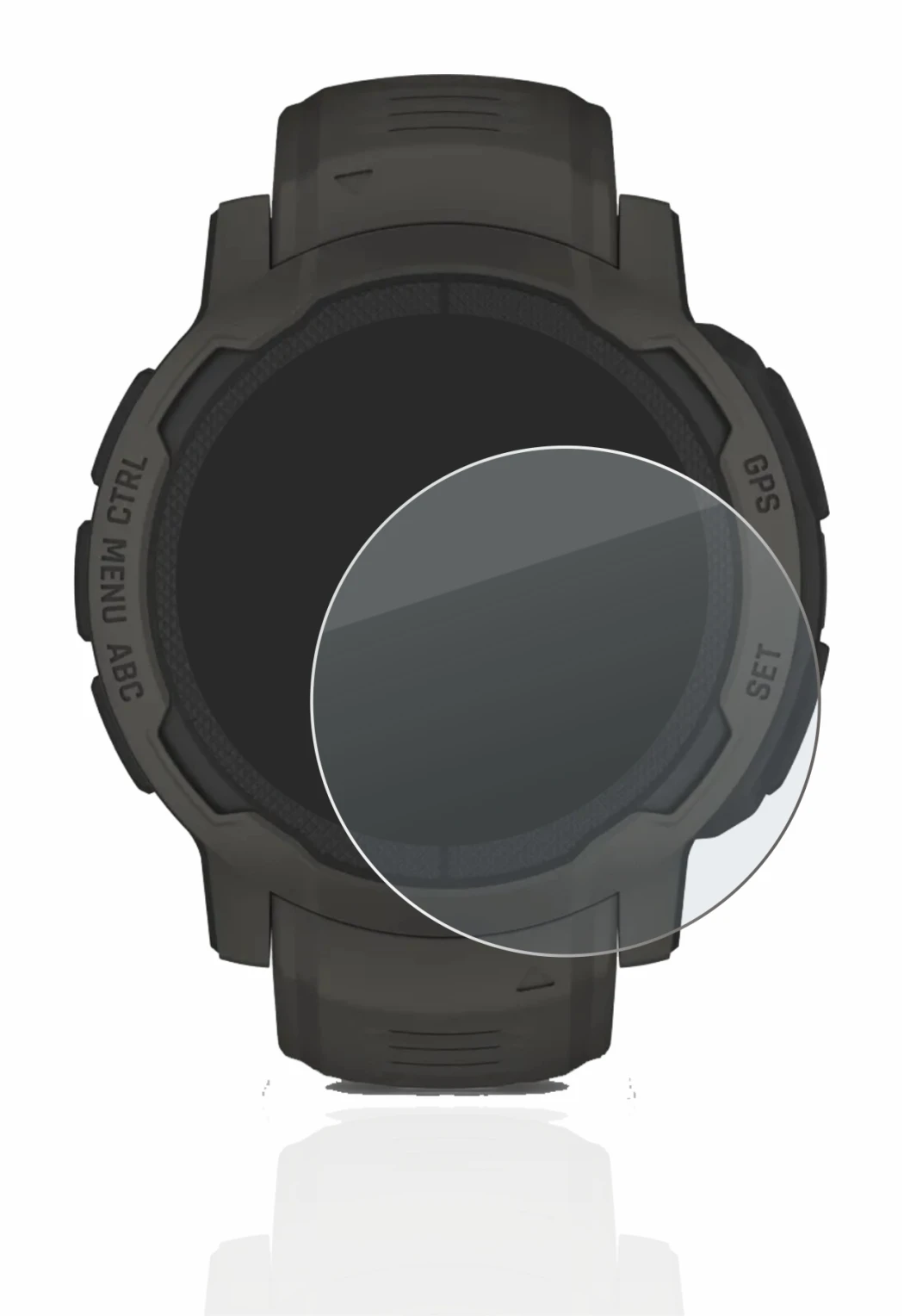 Image of the device Garmin Instinct 2 Solar with a wide variety of screen protectors.