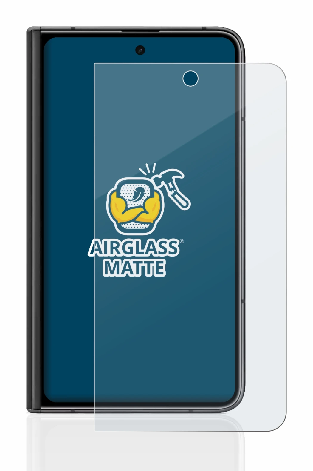 Image of the device Google Pixel Fold (Outer display) with a wide variety of screen protectors.