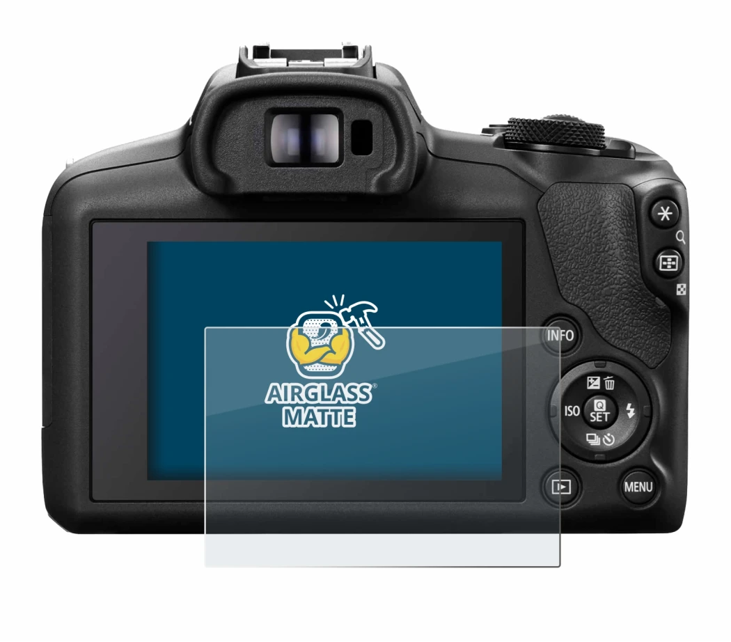 Image of the device Canon EOS R100 with a wide variety of screen protectors.