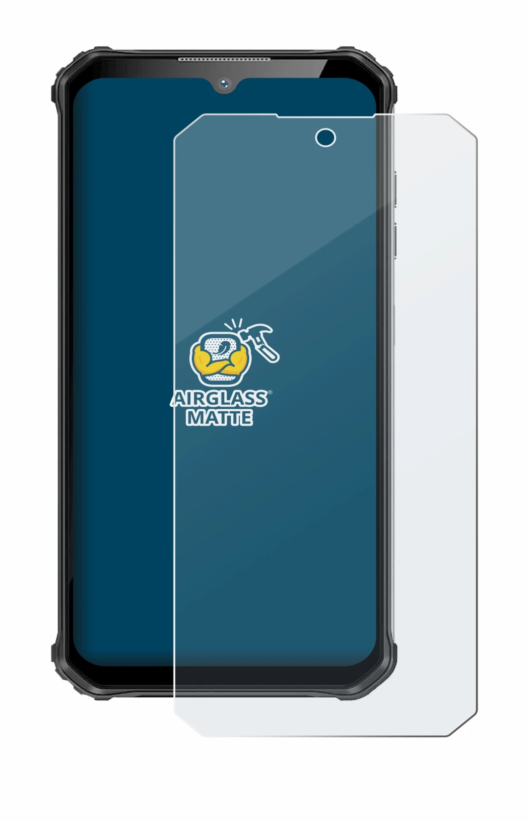Image of the device Oukitel WP22 with a wide variety of screen protectors.