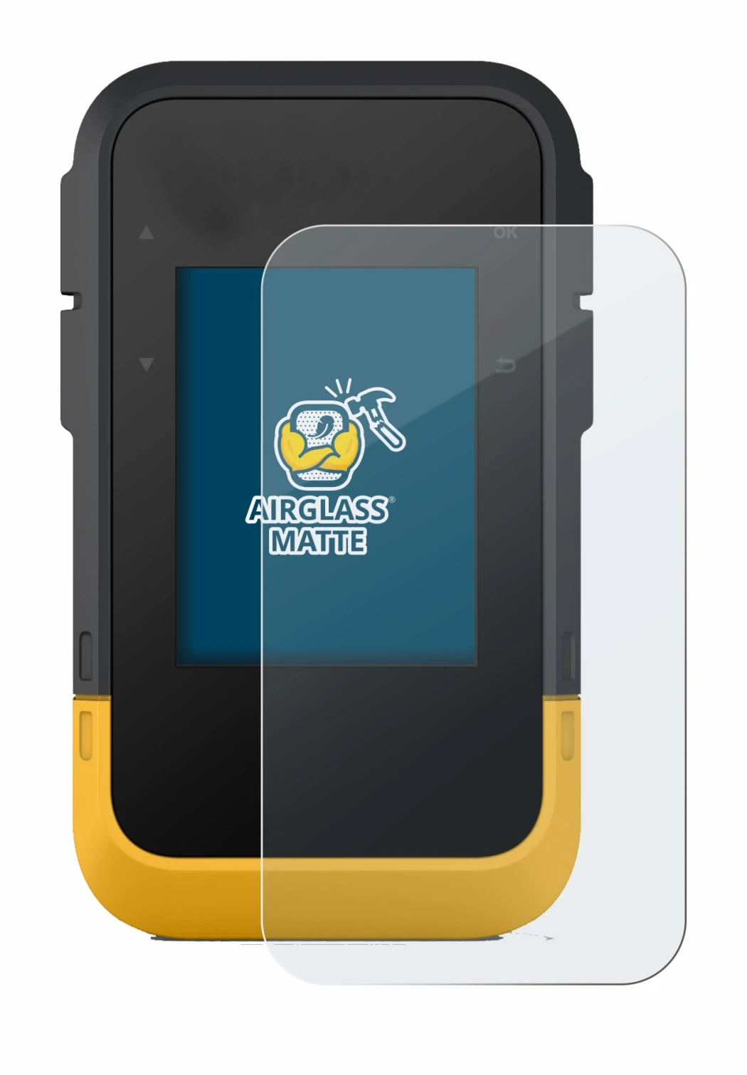 Image of the device Garmin eTrex SE with a wide variety of screen protectors.