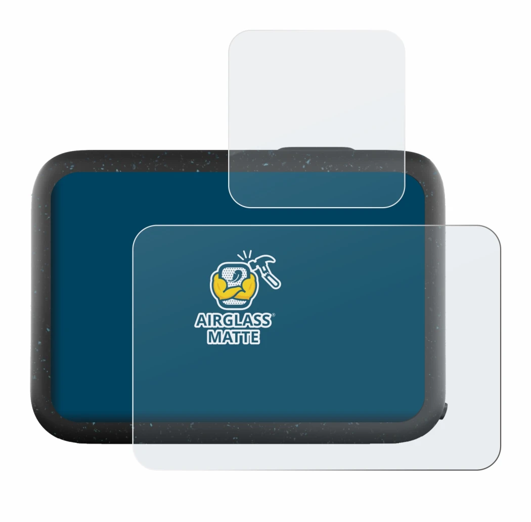 Image of the device GoPro Hero 12 Black with a wide variety of screen protectors.