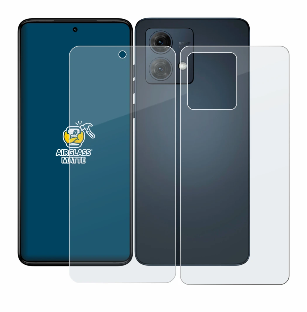 Image of the device Motorola Moto G84 (Front+Back) with a wide variety of screen protectors.