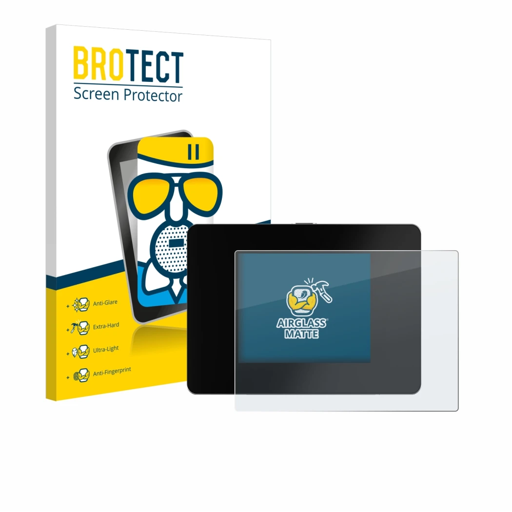 Front side of a product packaging with the brand logo BROTECT. Next to it is the device REINER SCT Authenticator mini shown wi