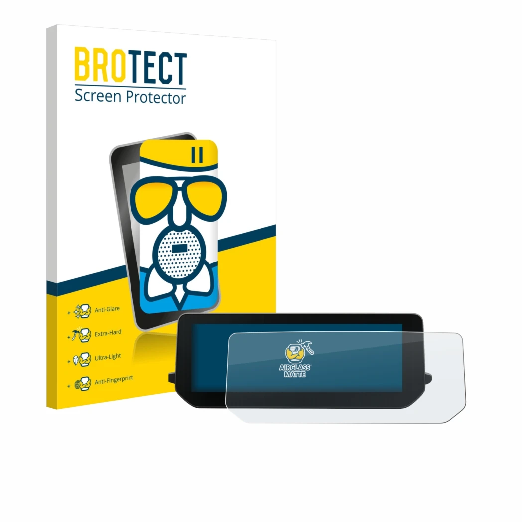 Front side of a product packaging with the brand logo BROTECT. Next to it is the device BMW CE 04 shown with the corresponding