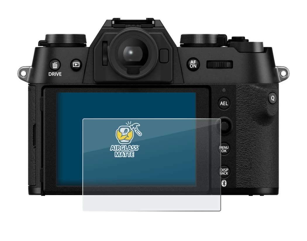 Image of the device Fujifilm X-T50 with a wide variety of screen protectors.