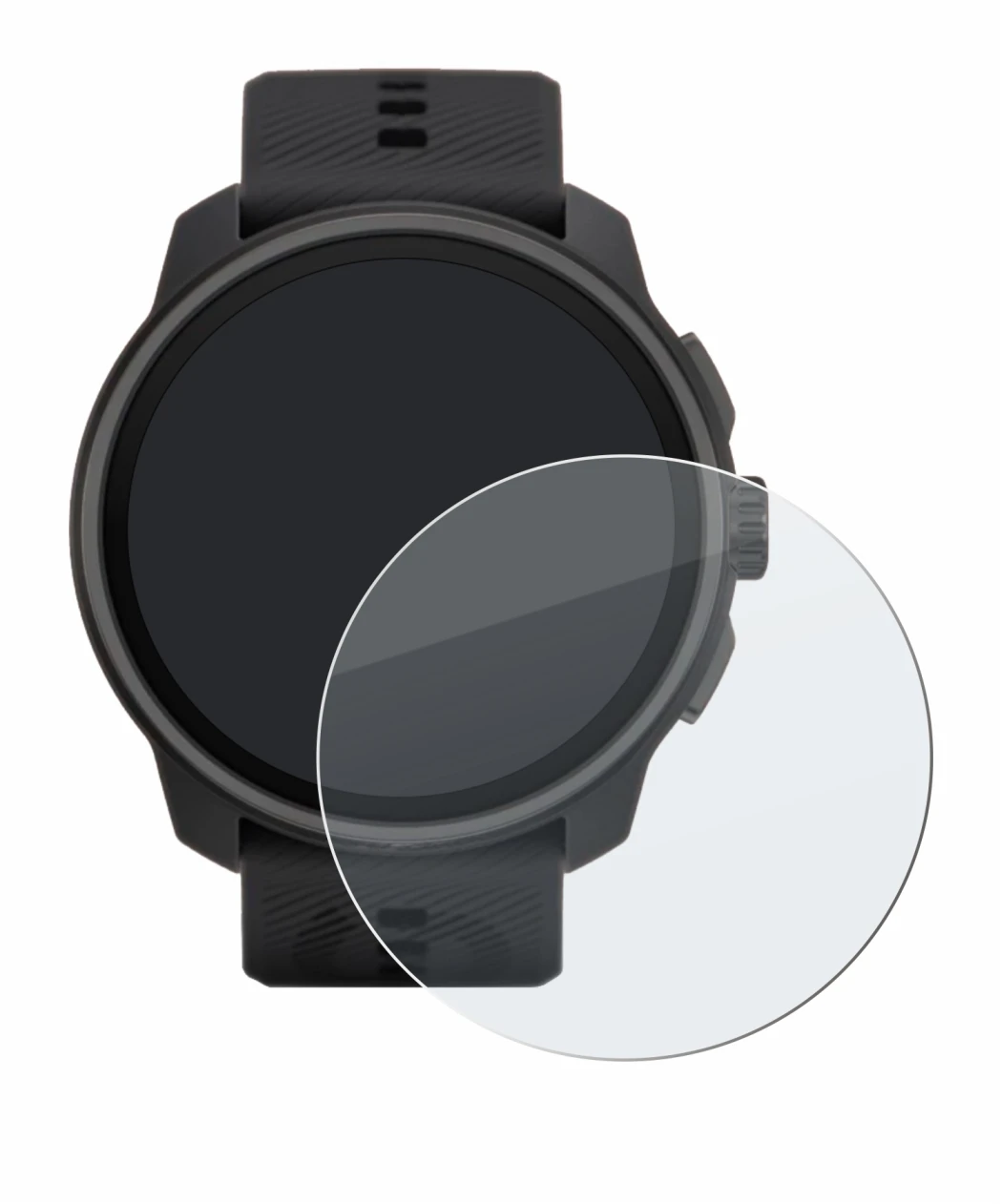 Image of the device Suunto Race S with a wide variety of screen protectors.