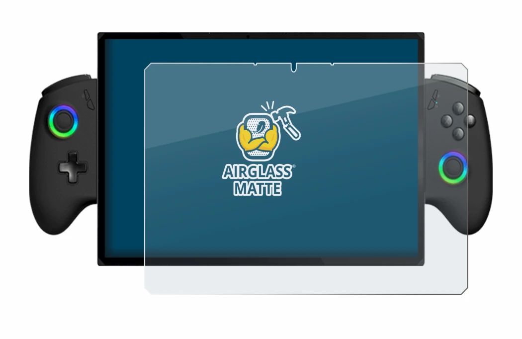 Image of the device OneXPlayer X1 with a wide variety of screen protectors.
