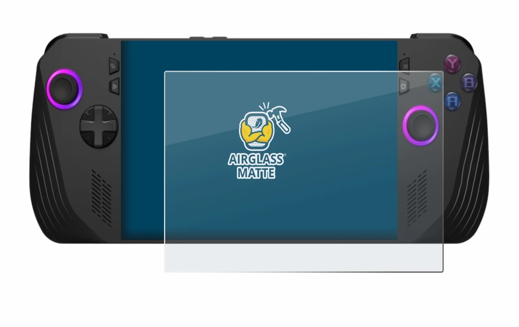 Image of the device ASUS ROG Ally X (2024) with a wide variety of screen protectors.