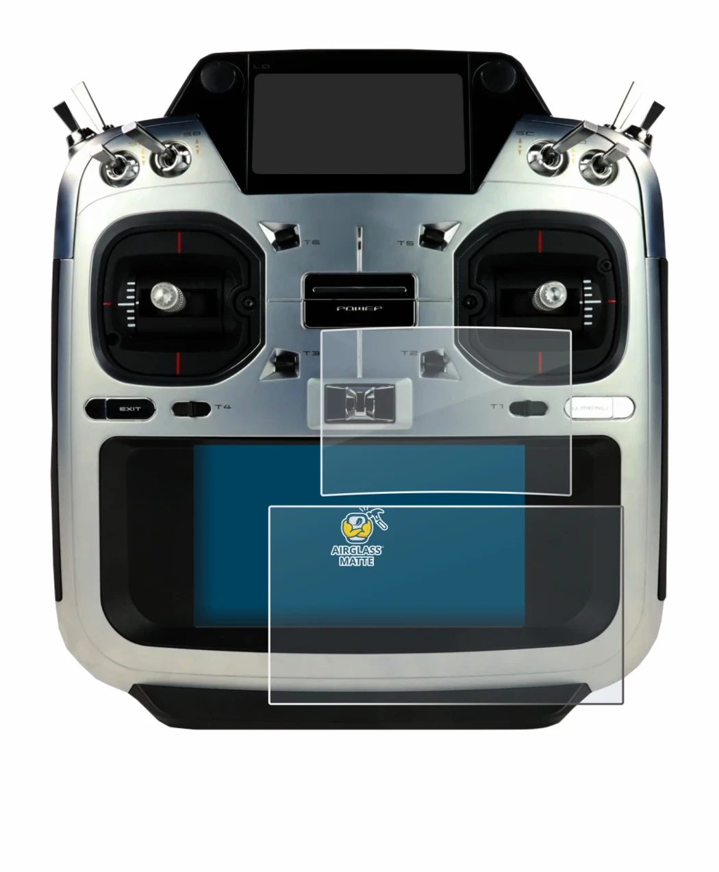 Image of the device Futaba T26SZ with a wide variety of screen protectors.