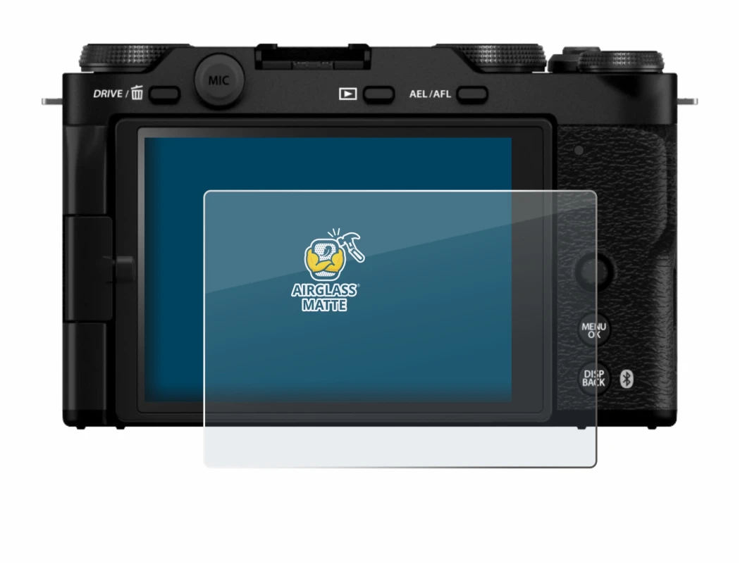 Image of the device Fujifilm X-M5 with a wide variety of screen protectors.