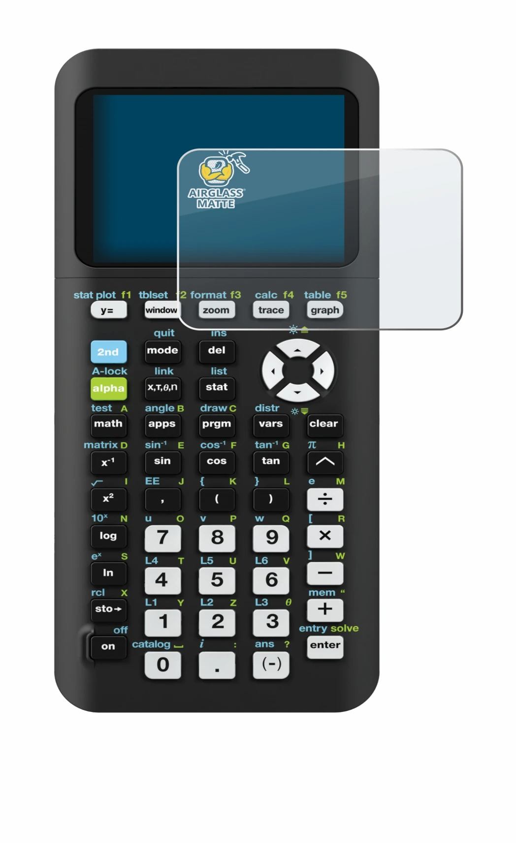 Image of the device Texas Instruments TI-84 Plus CE-T Python with a wide variety of screen protectors.