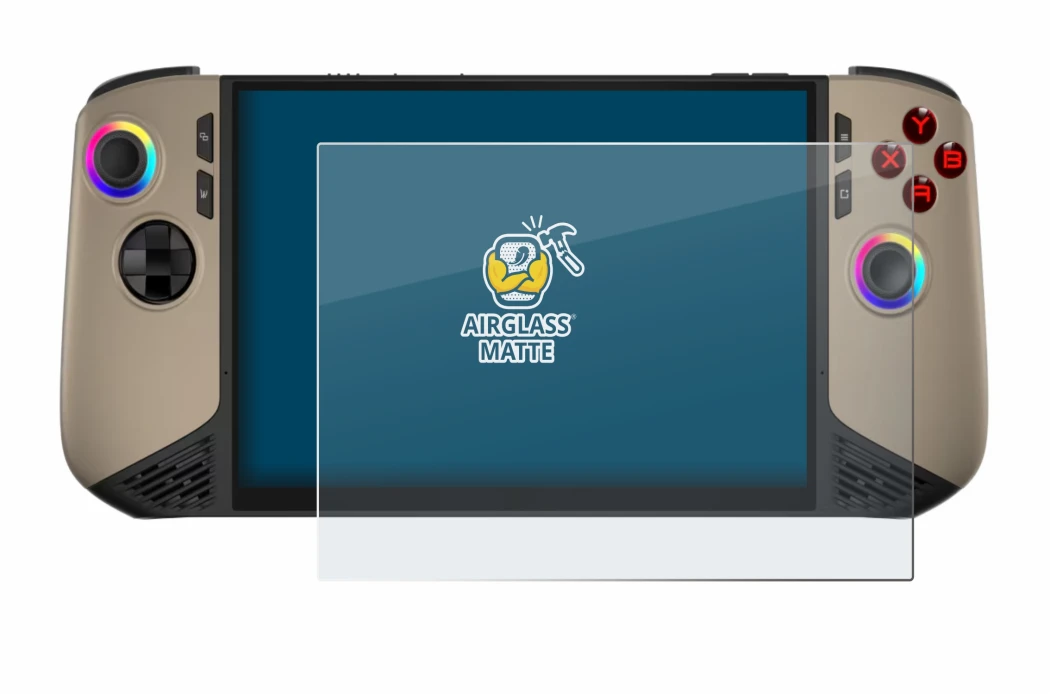 Image of the device MSI Claw 8 AI+ with a wide variety of screen protectors.