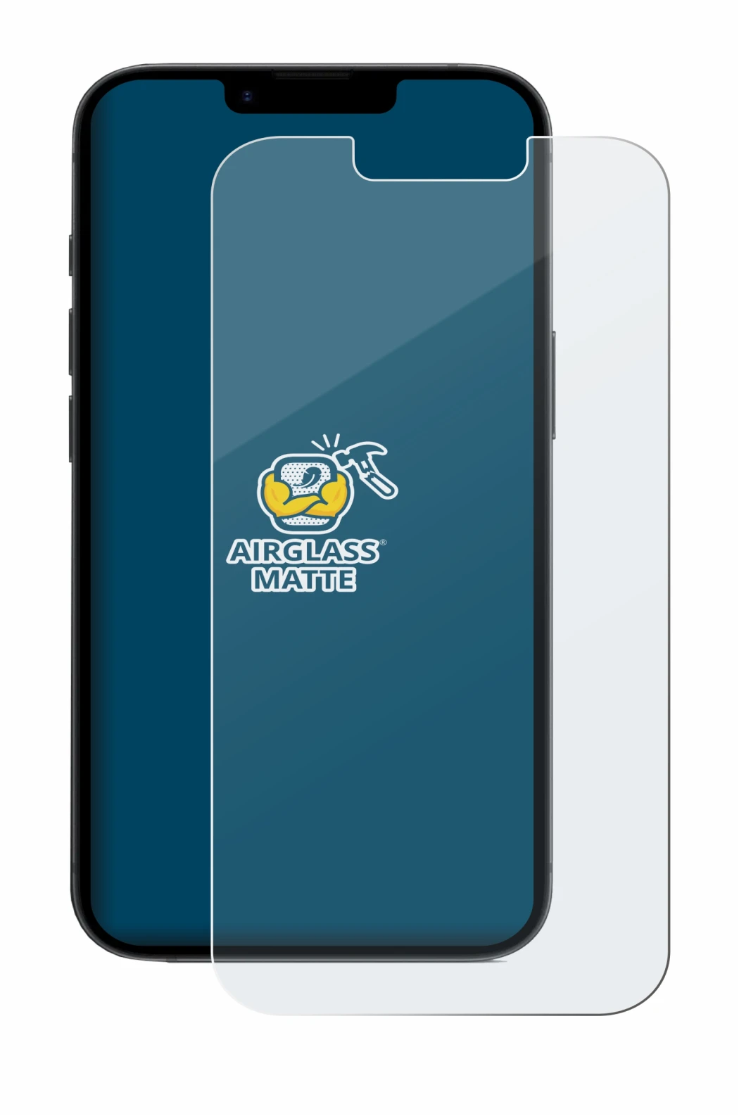 Image of the device Apple iPhone 16e with a wide variety of screen protectors.