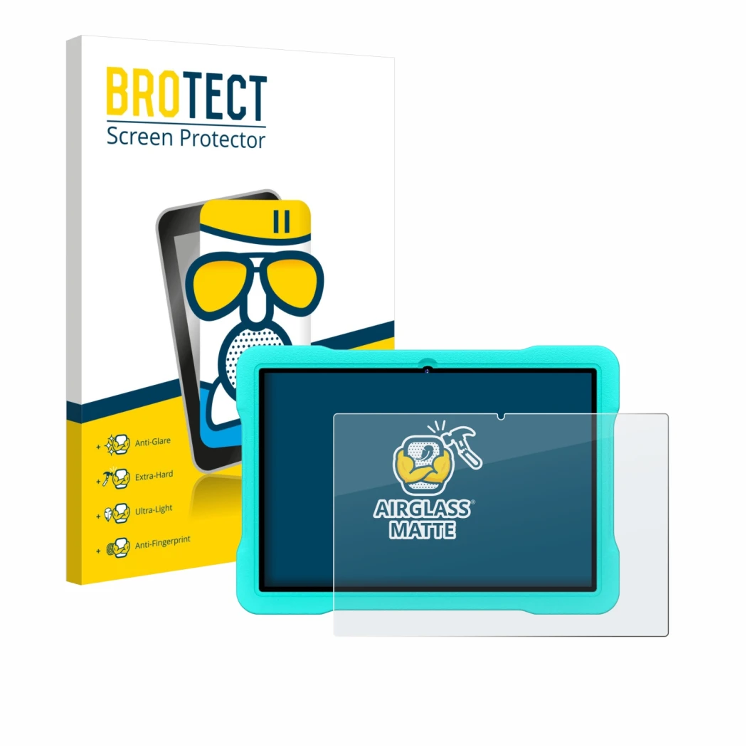 Front side of a product packaging with the brand logo BROTECT. Next to it is the device UJJ U8 shown with the corresponding sc