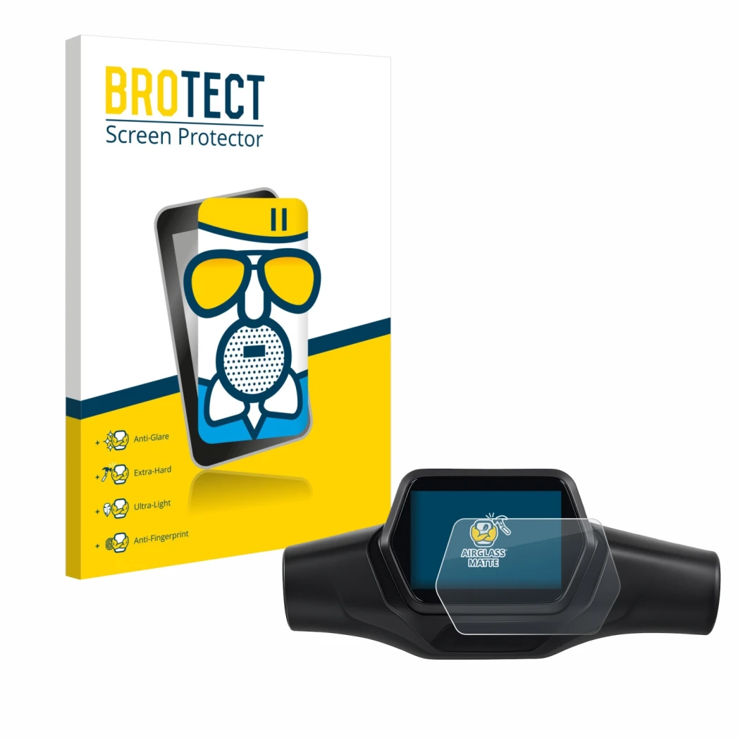 Front side of a product packaging with the brand logo BROTECT. Next to it is the device Segway Ninebot ZT3 Pro D shown with th