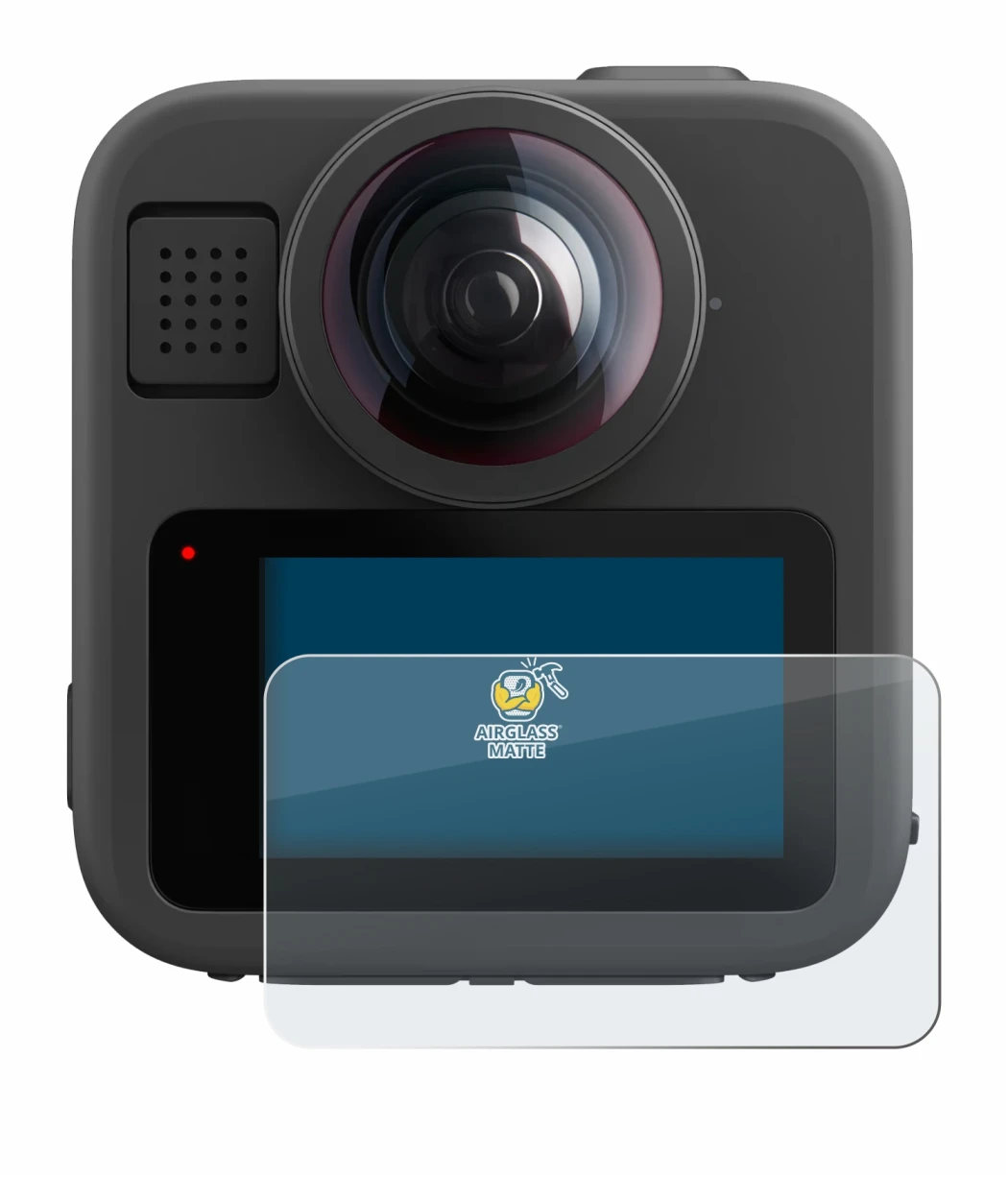 Image of the device GoPro Max 2 with a wide variety of screen protectors.