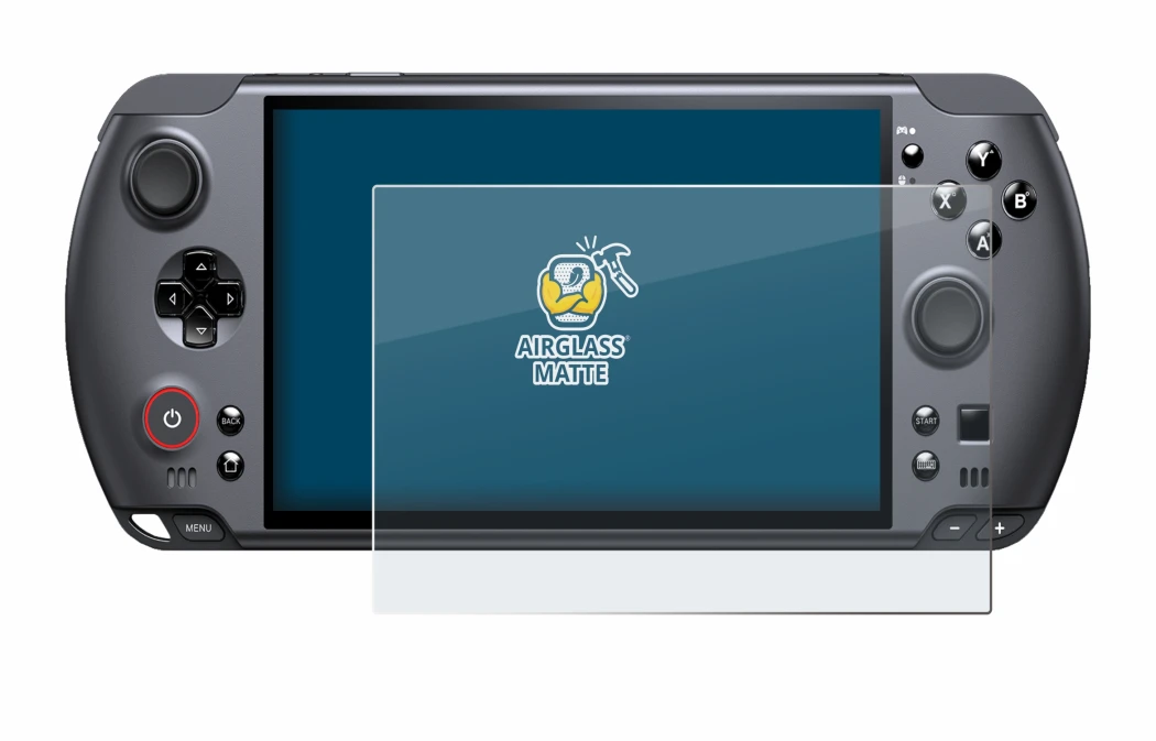 Image of the device GPD Win 5 with a wide variety of screen protectors.