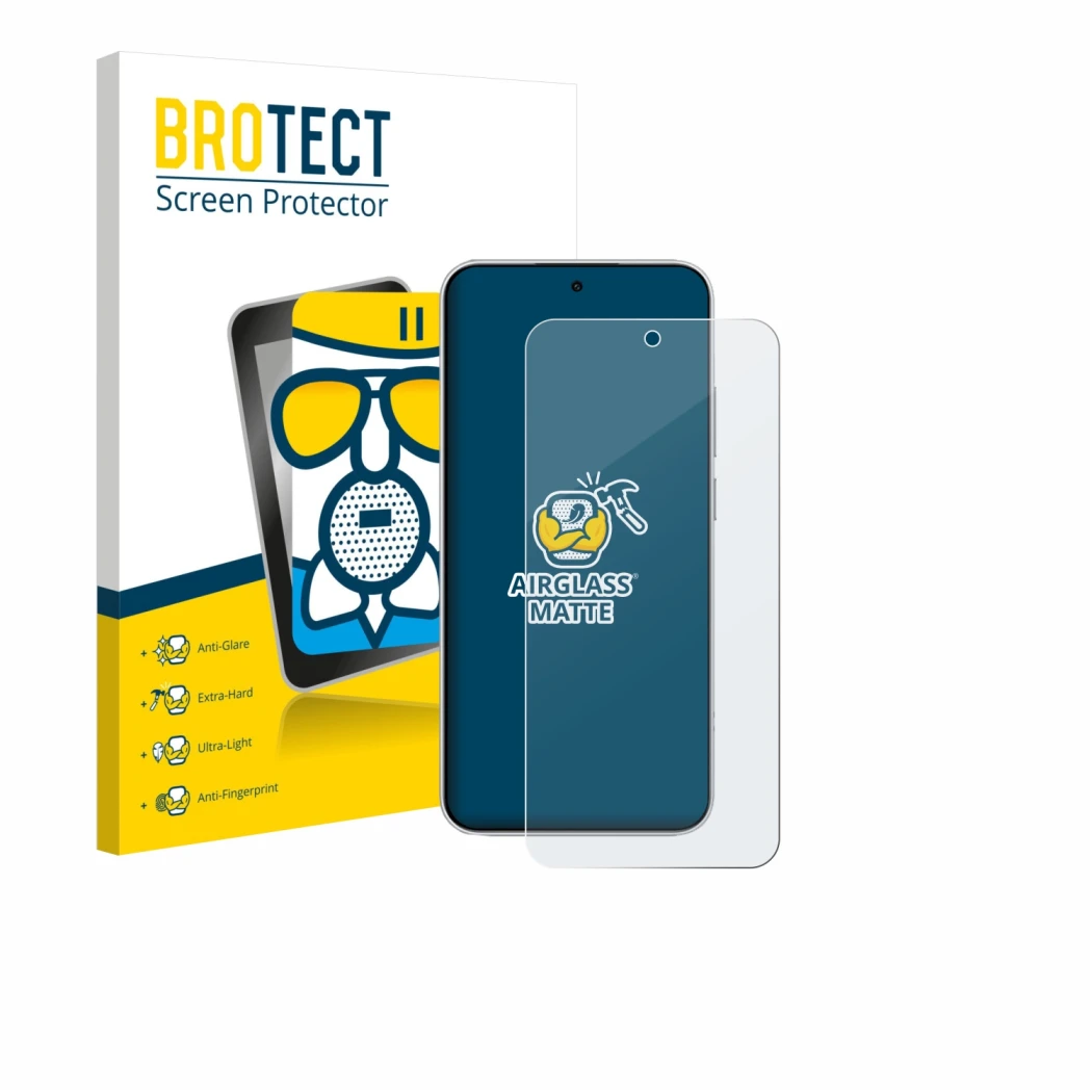 Front side of a product packaging with the brand logo BROTECT. Next to it is the device Xiaomi Redmi Note 15 Pro 4G shown with