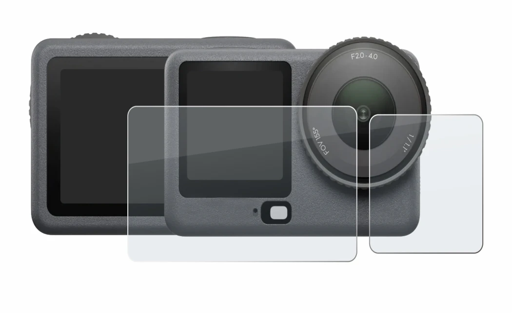 Image of the device DJI Osmo Action 6 with a wide variety of screen protectors.