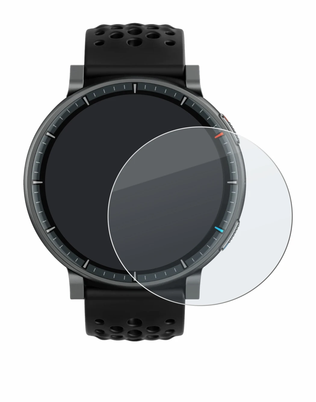 Image of the device Amazfit Active Max with a wide variety of screen protectors.