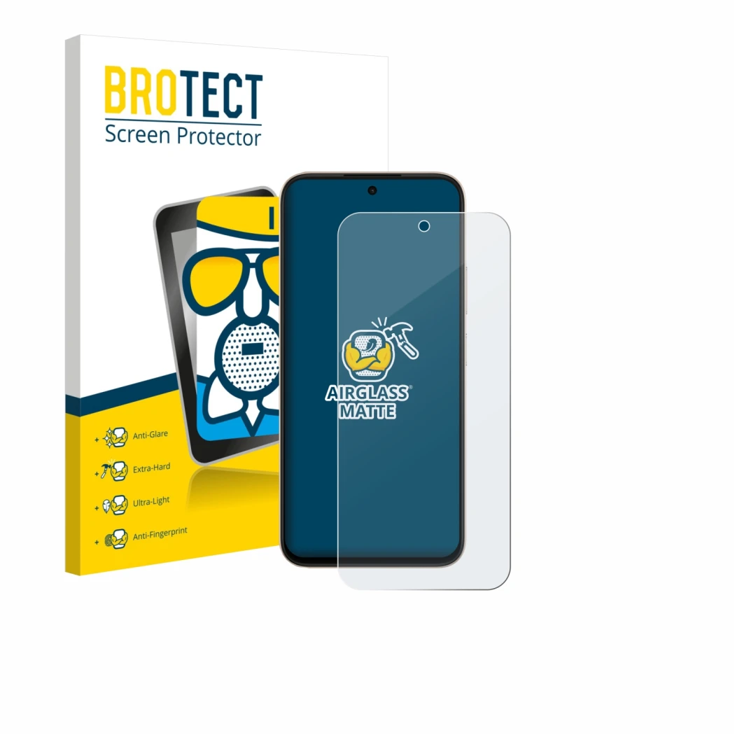 Front side of a product packaging with the brand logo BROTECT. Next to it is the device Oppo A6c shown with the corresponding 