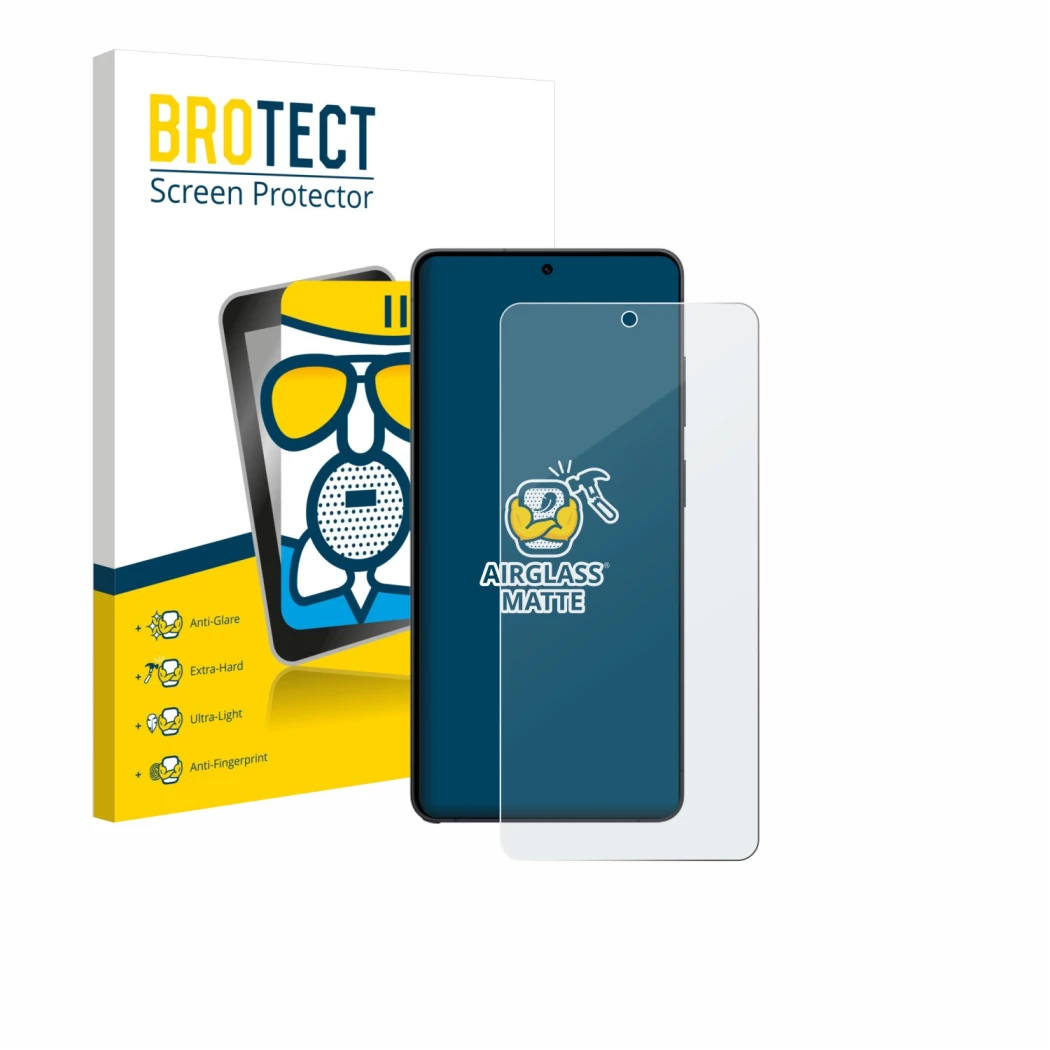 Front side of a product packaging with the brand logo BROTECT. Next to it is the device Samsung Galaxy S26 Ultra shown with th