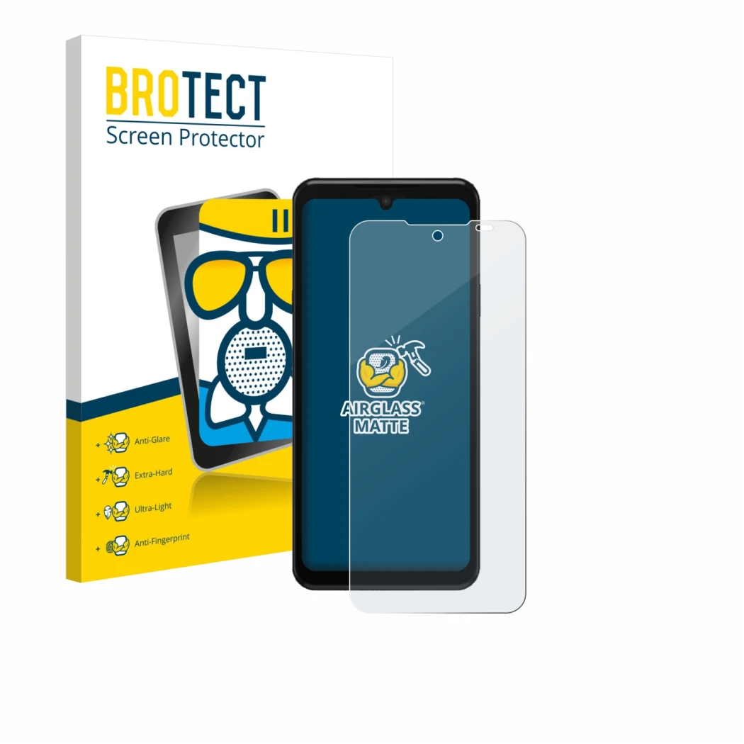 Front side of a product packaging with the brand logo BROTECT. Next to it is the device Sunmi L3 shown with the corresponding 