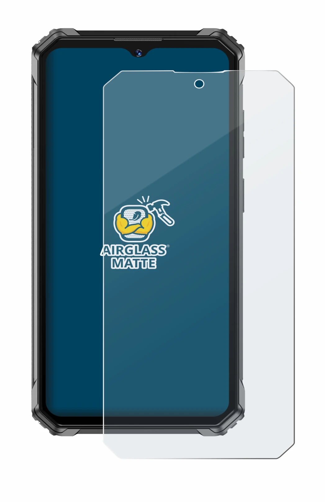 Image of the device Oukitel G7 with a wide variety of screen protectors.