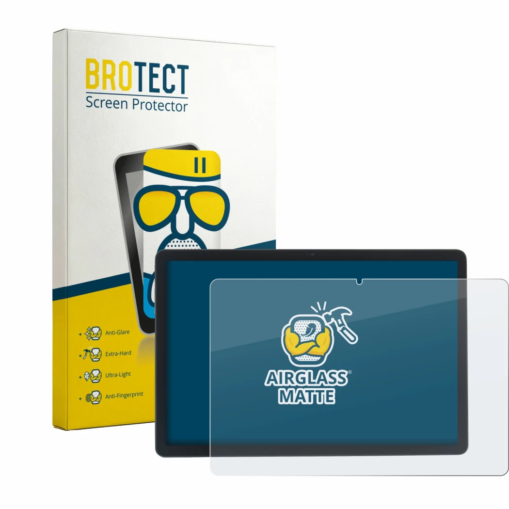 Front side of a product packaging with the brand logo BROTECT. Next to it is the device Acepad A172 shown with the correspondi