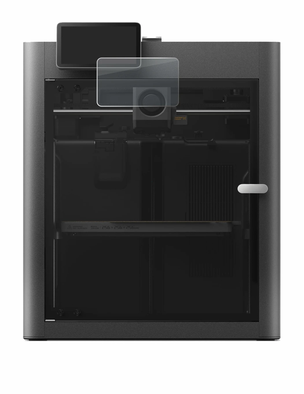 Image of the device Bambu Lab X2D with a wide variety of screen protectors.