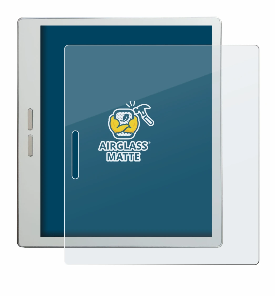 Image of the device Bigme B7 Pro with a wide variety of screen protectors.