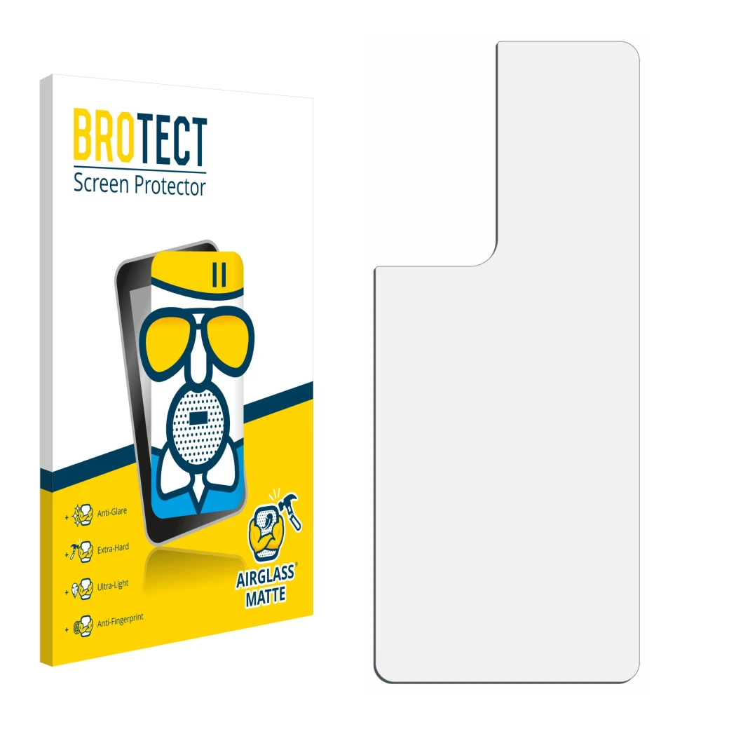 Front side of a product packaging with the brand logo BROTECT. Next to it is the corresponding screen protector.