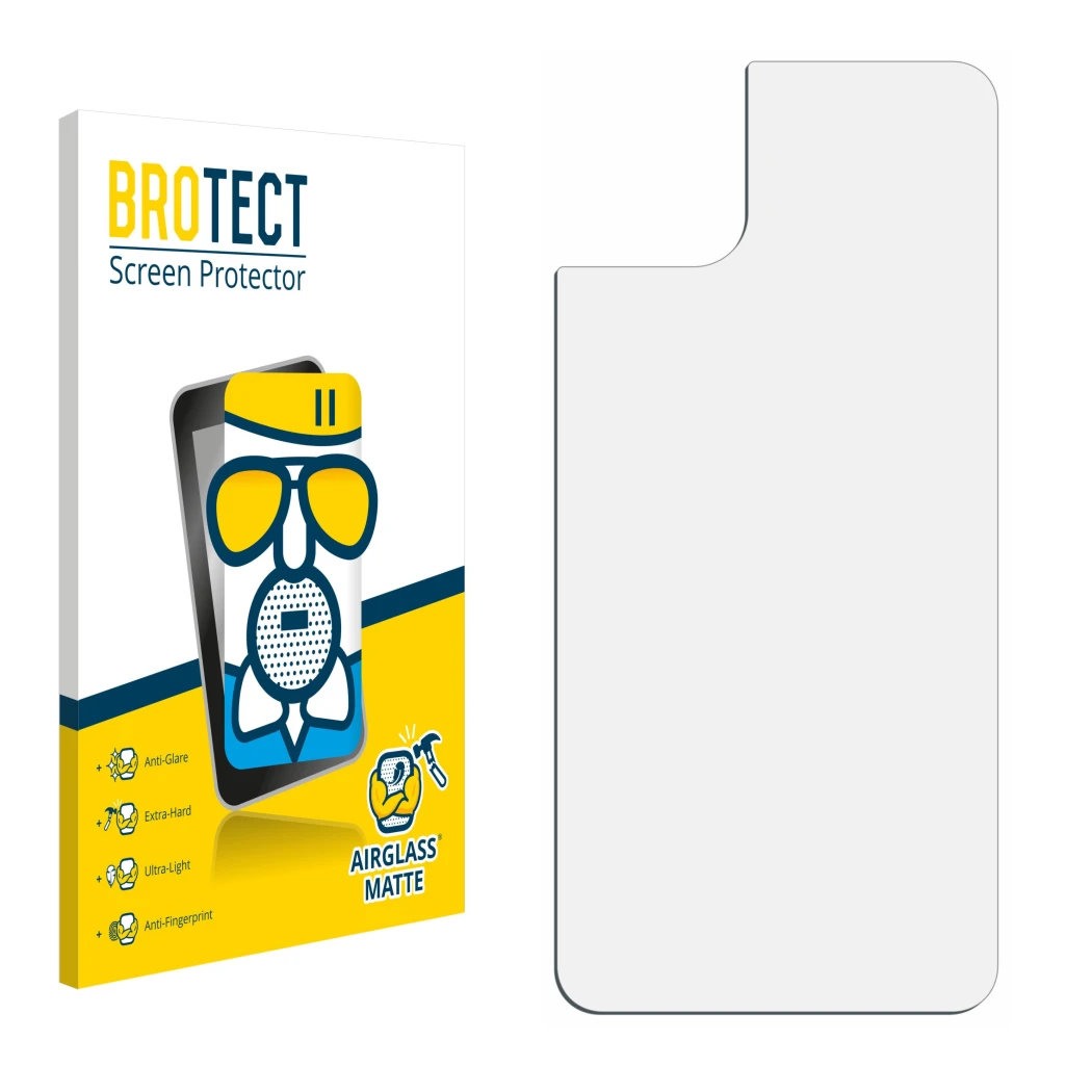 Front side of a product packaging with the brand logo BROTECT. Next to it is the corresponding screen protector.