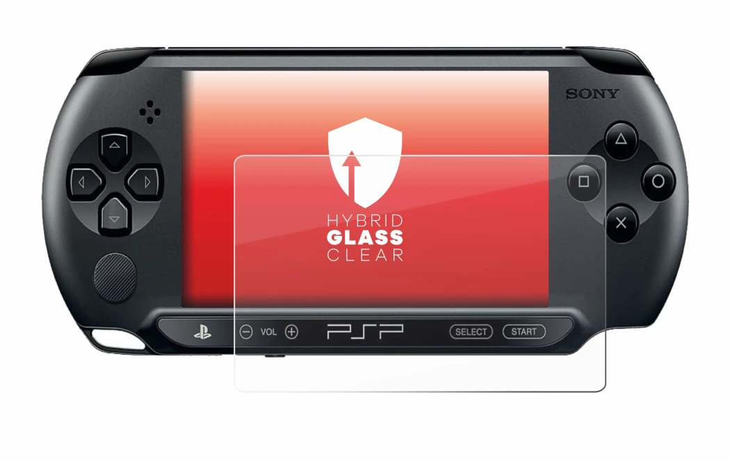 Image of the device Sony PSP 1004 with a wide variety of screen protectors.