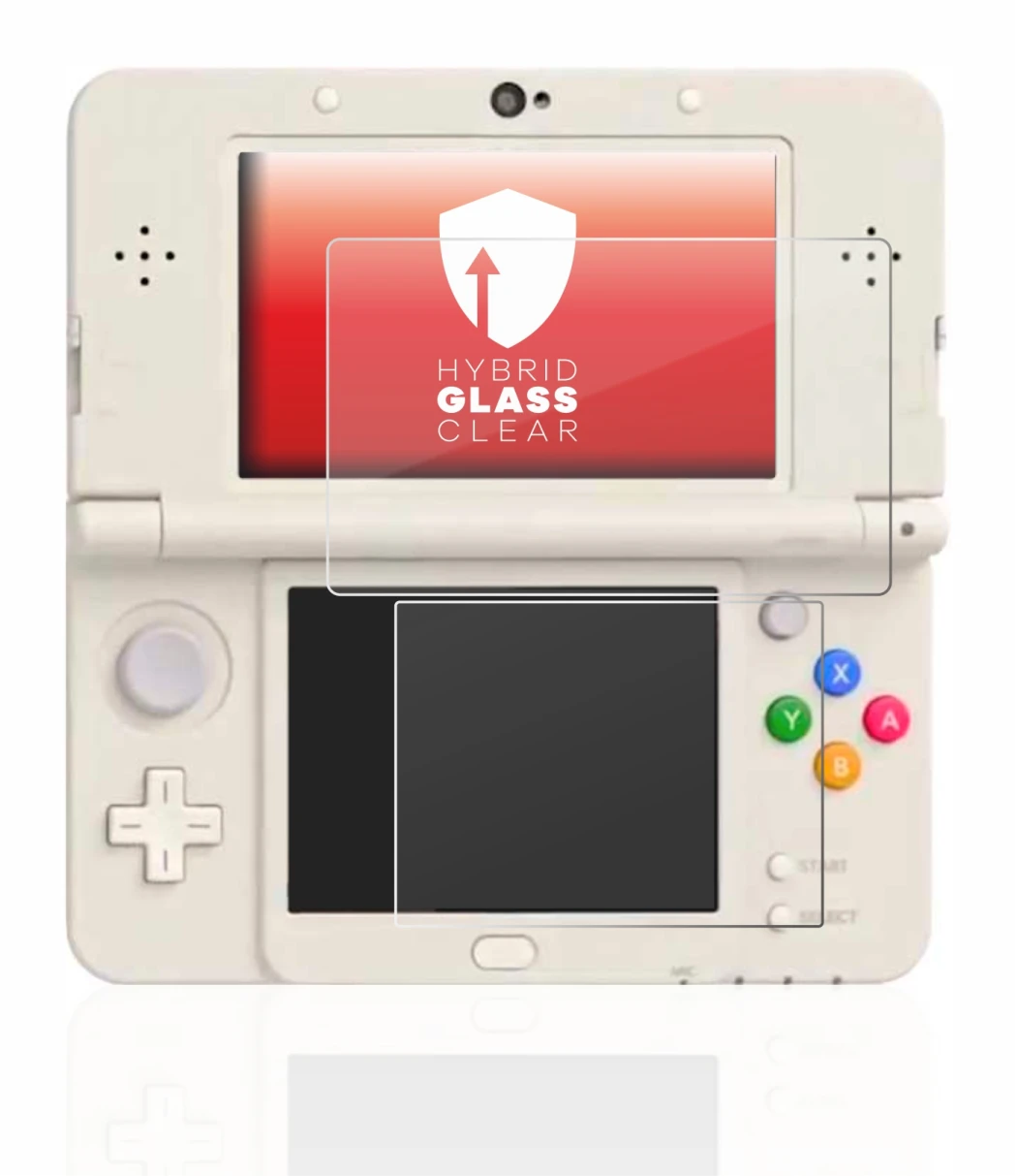 Image of the device Nintendo New 3DS with a wide variety of screen protectors.