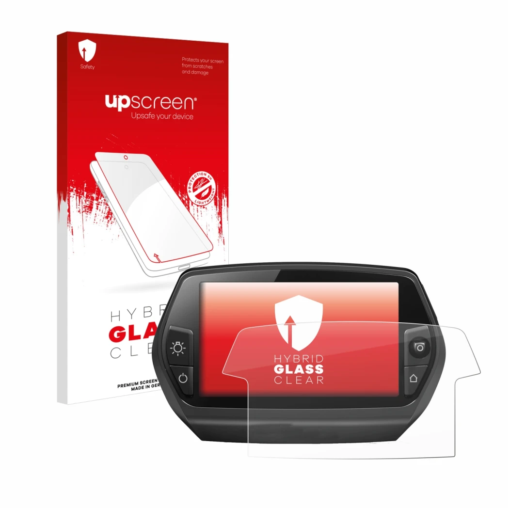 Front side of a product packaging with the brand logo upscreen. Next to it is the device Bosch Nyon 2014 shown with the corres